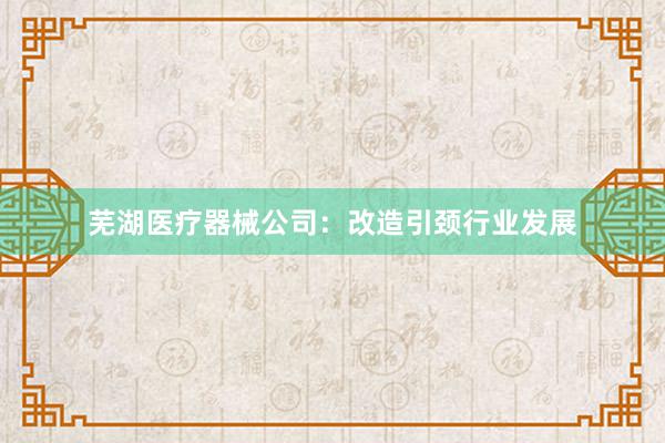芜湖医疗器械公司：改造引颈行业发展